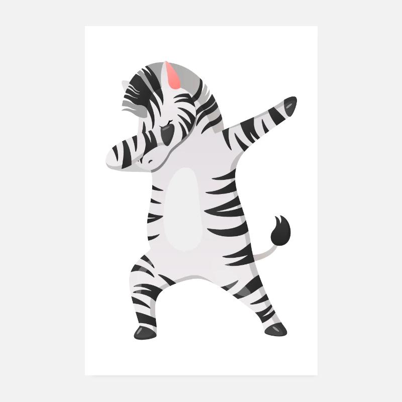 Dabbing Zebra Dab Dance Poster 20 x 30 cm