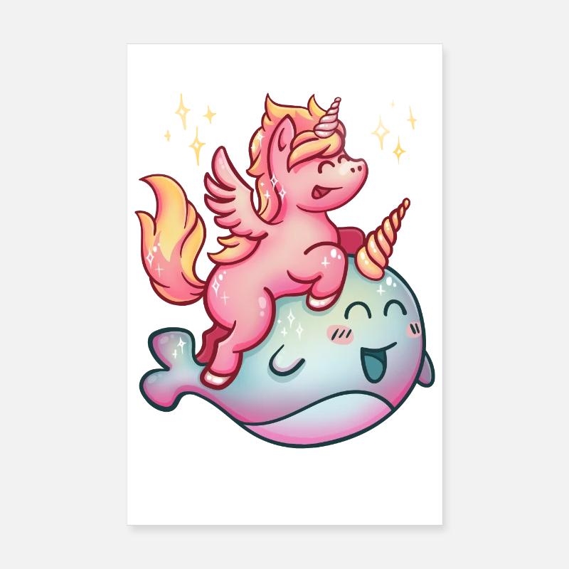 Affiche du narval Licorne Poster 20 x 30 cm