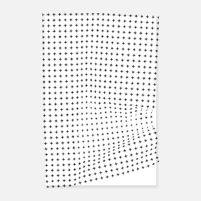 Optische Illusion eines Knitter effekts - Poster 20x30 cm - Weiß