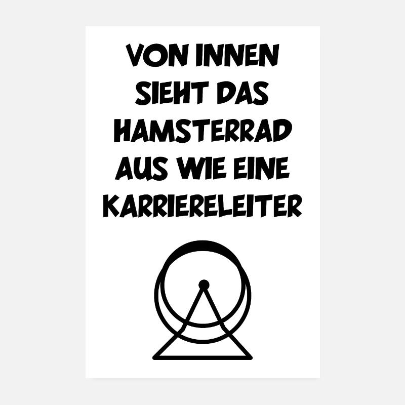 Hamsterrad - Poster 20x30 cm - Weiß