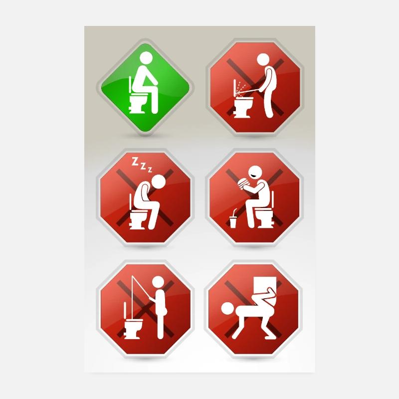 Toilettenregeln - Poster 20x30 cm - Weiß