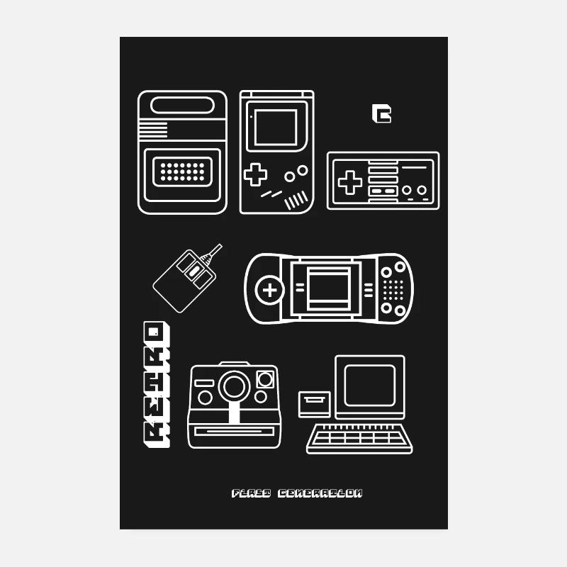 poster retro games console nerd 8bit pc games LOL Poster 8" x 12" (20x30 cm)