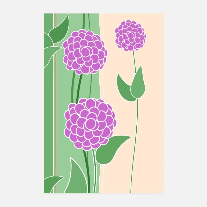 Blumen - Poster 20x30 cm - Weiß