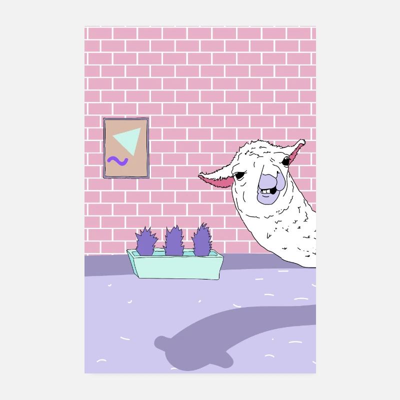 Lama - Poster 20x30 cm - Weiß