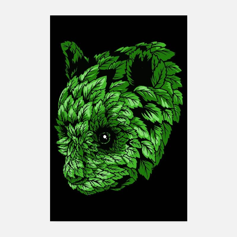Green Panda Poster 20x30 cm