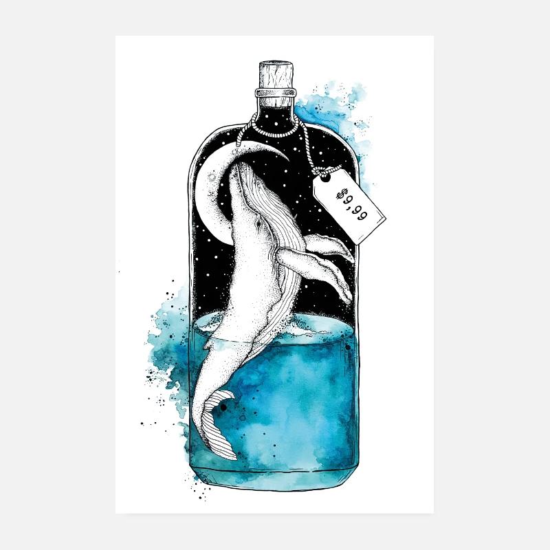 Message dans une bouteille Poster 20 x 30 cm