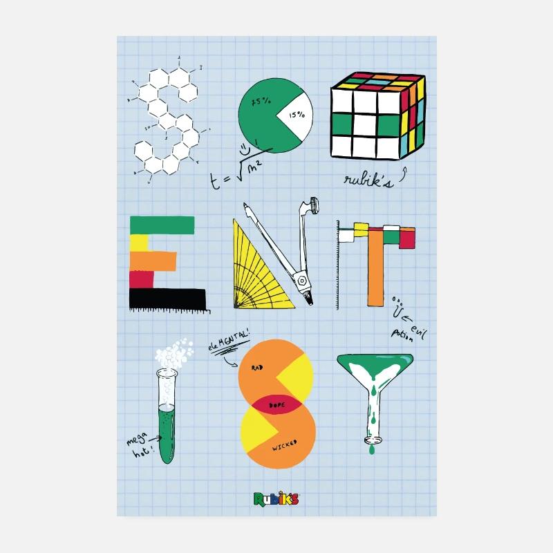 Rubik's Cube Scientist Poster 20x30 cm