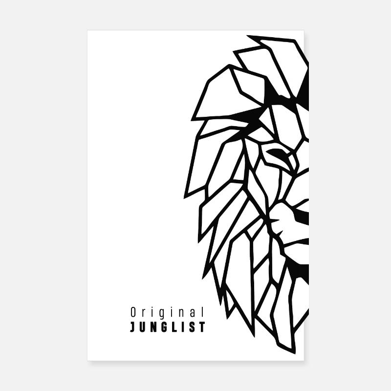 Tête de lion [blanc] Poster 20 x 30 cm