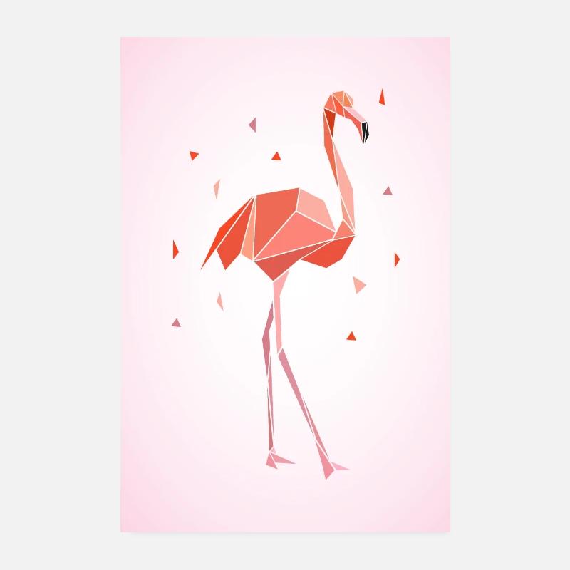 Flamingo - Poster 20x30 cm - Weiß