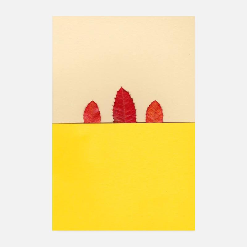 Leaf art yellow, red Poster 8" x 12" (20x30 cm)