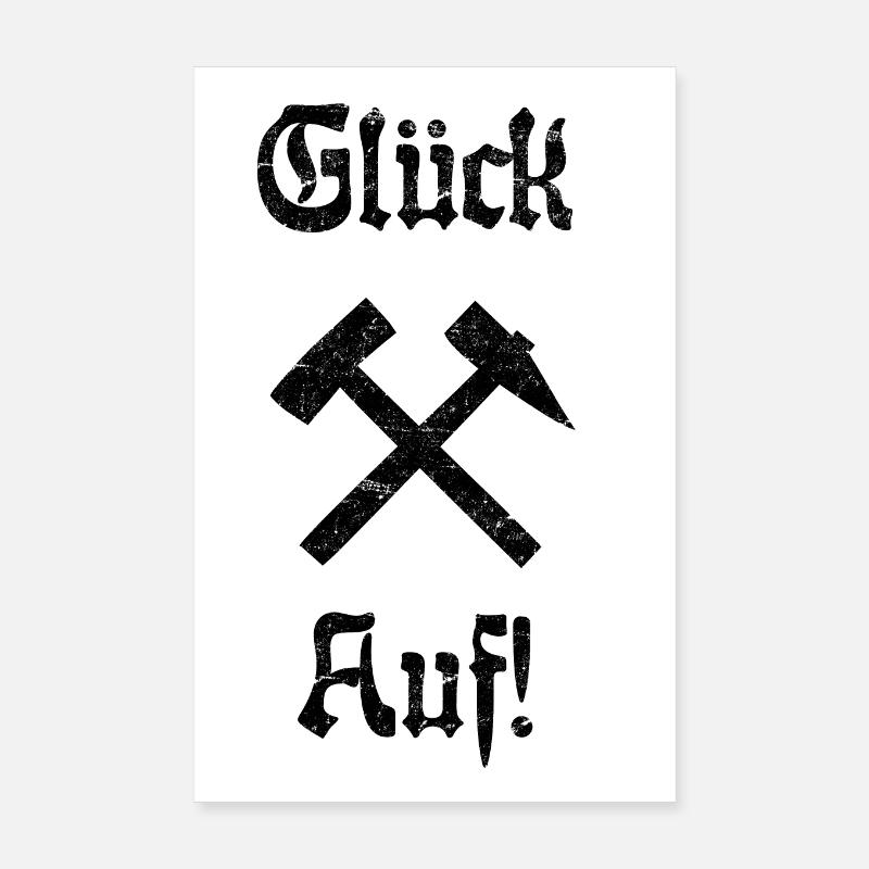 Glück Auf! Logo Schlägel und Eisen Poster 20x30 cm
