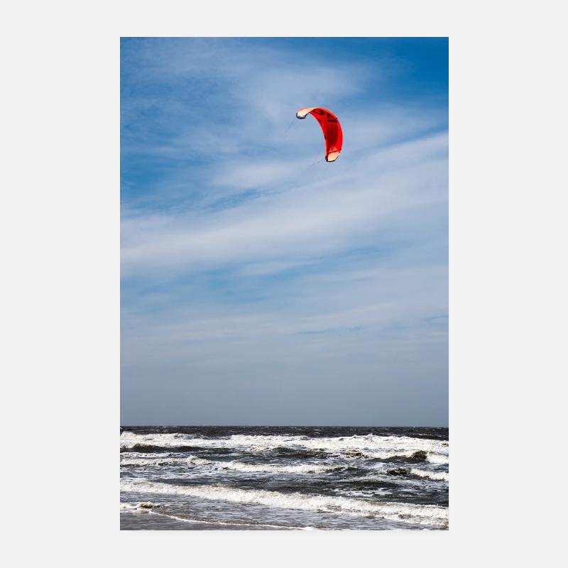 Kite surfers à la mer Poster 20 x 30 cm