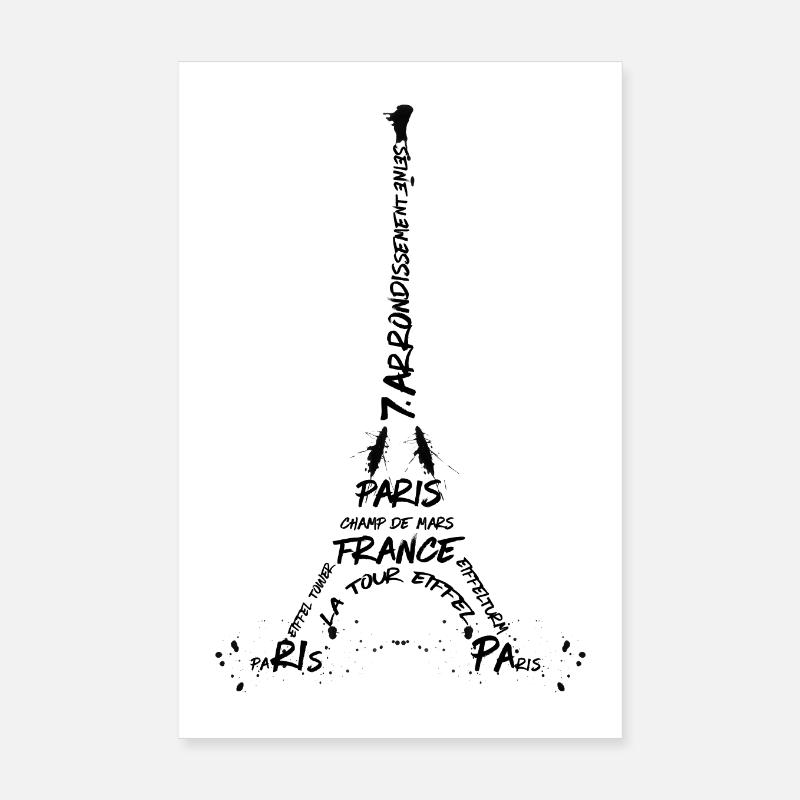 Art numérique Tour Eiffel Poster 20 x 30 cm