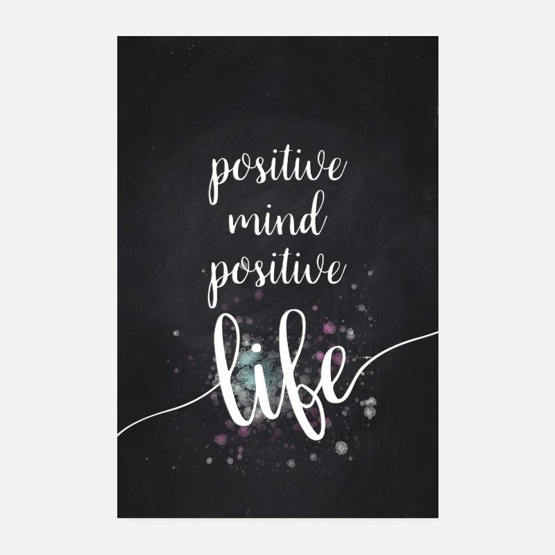 Textkunst POSITIVE MIND POSITIVE LIFE Poster 20x30 cm