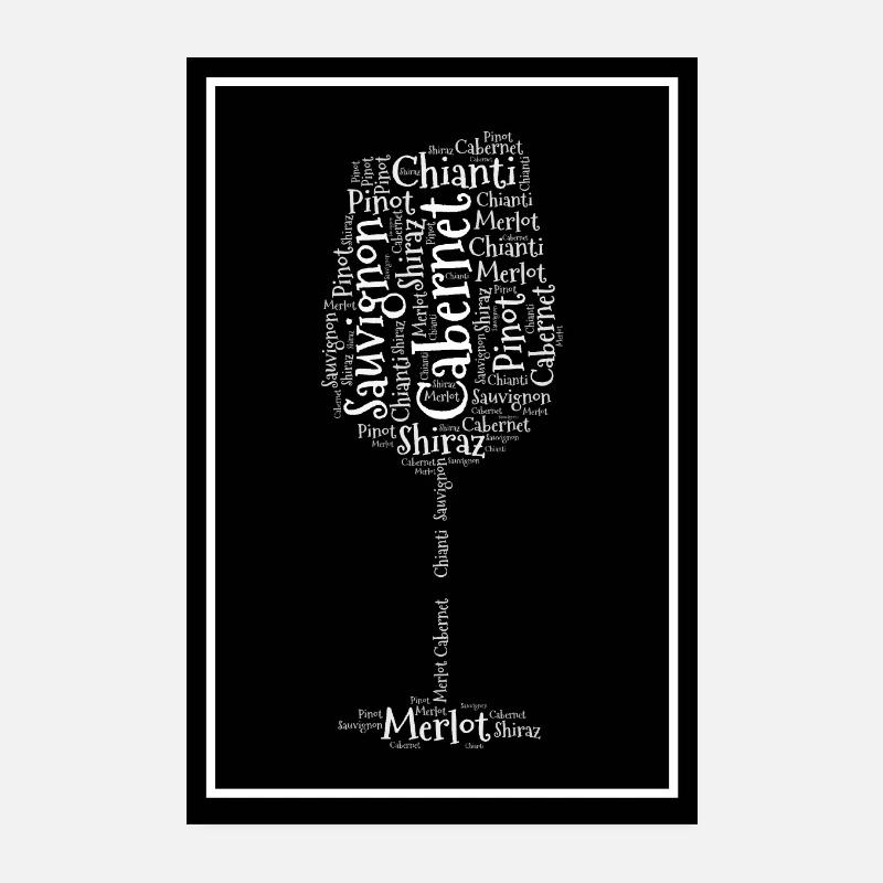 Wein Weinglass Poster Word Cloud Poster 20x30 cm