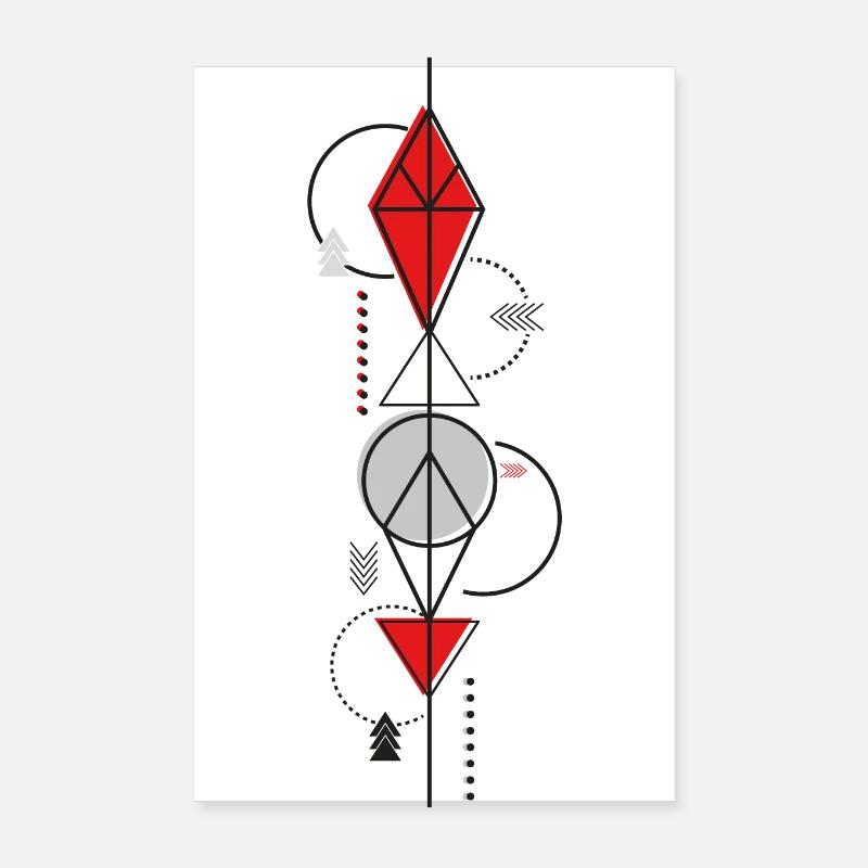 Muster Diamanten Rot Poster 20x30 cm