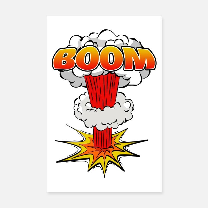 Boom Comic Explosion Lettering Icon Poster 8" x 12" (20x30 cm)