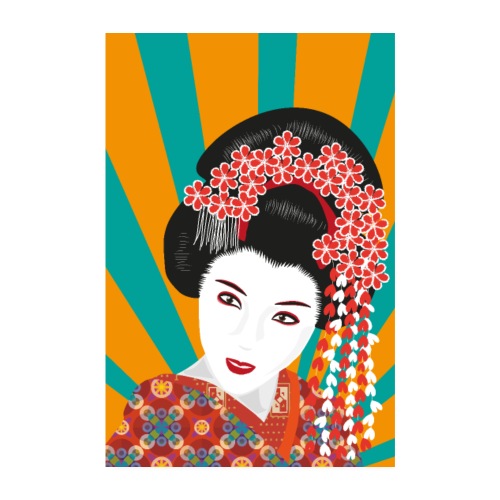 Geisha - Bunte Pop Art - Poster 20x30 cm