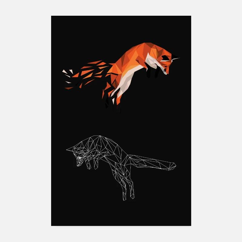 Springender Fuchs Poster 20x30 cm