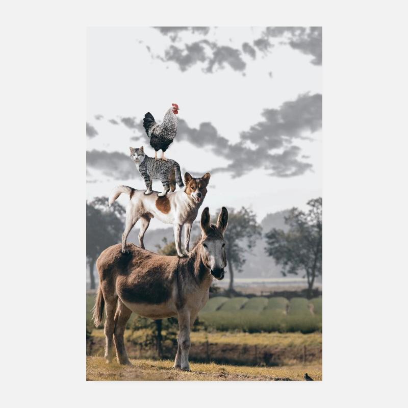 Bremen Town Musicians Poster 8" x 12" (20x30 cm)