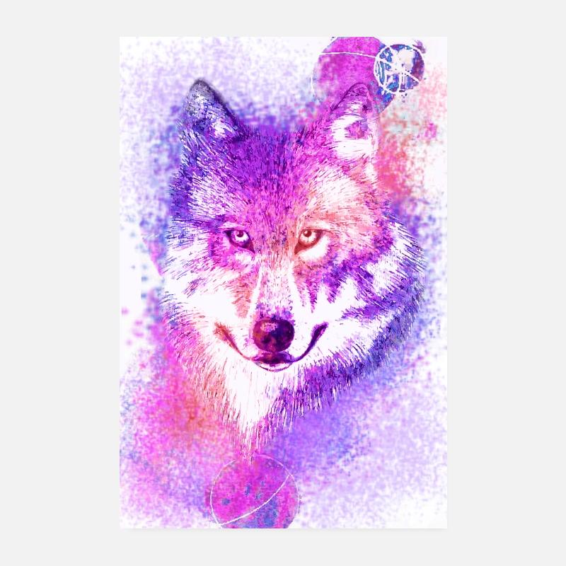 wolf lila Poster 20x30 cm