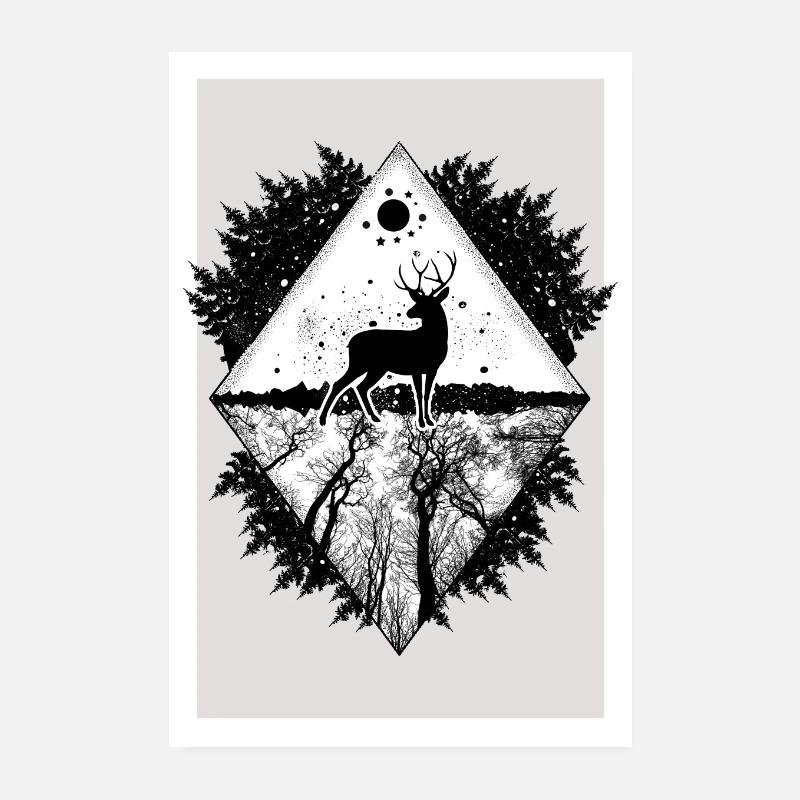 Wald Tattoo Poster Poster 20x30 cm