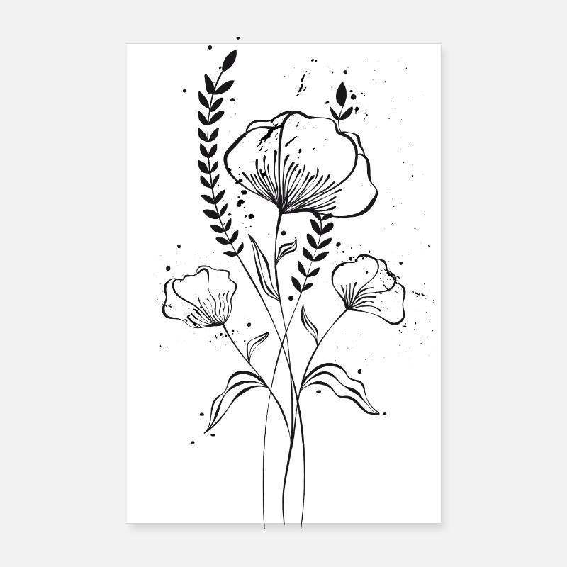 Fleur || Bouquet de pavot Poster 20 x 30 cm