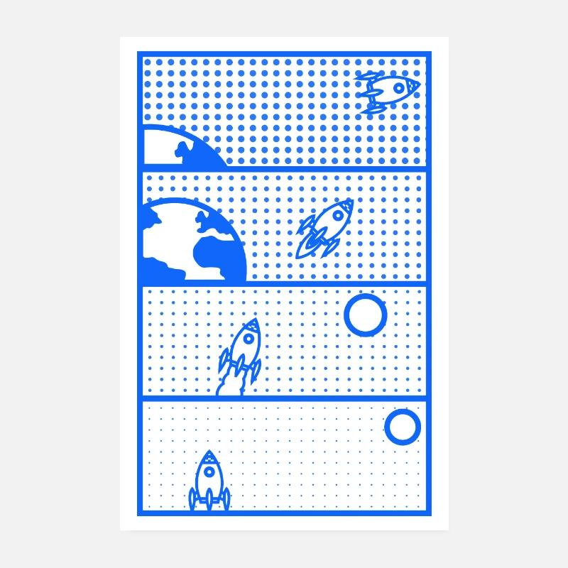 Dotty Rocket Take Off - Poster 20 x 30 cm - blanc