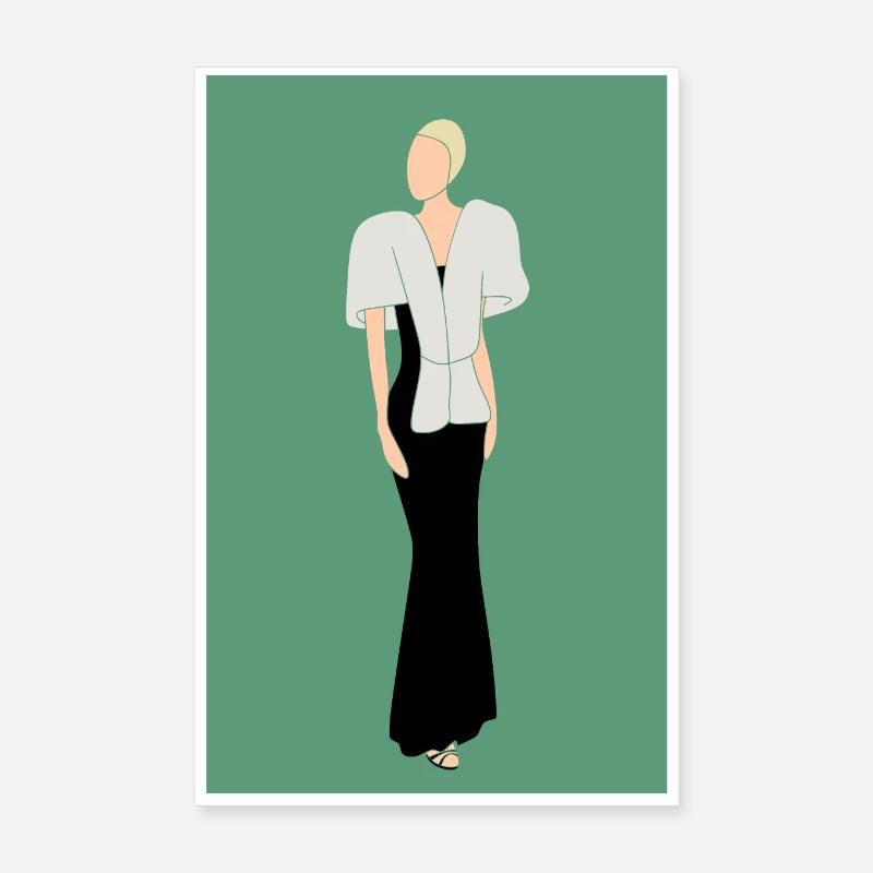 Élégance - vert Poster 20 x 30 cm