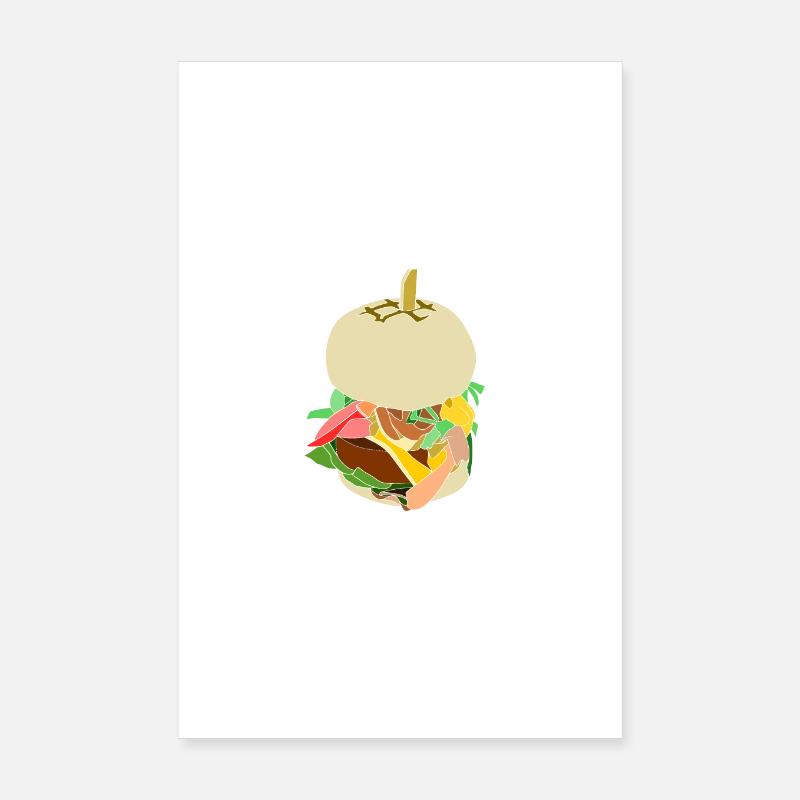 Burger - blanc Poster 20 x 30 cm