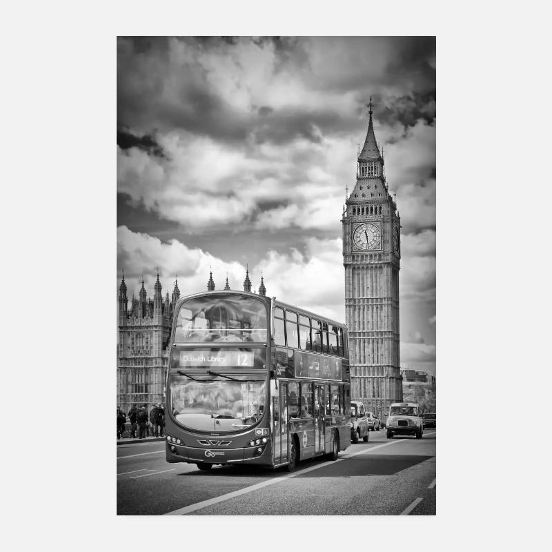 LONDRES Parlement et la circulation Poster 20 x 30 cm