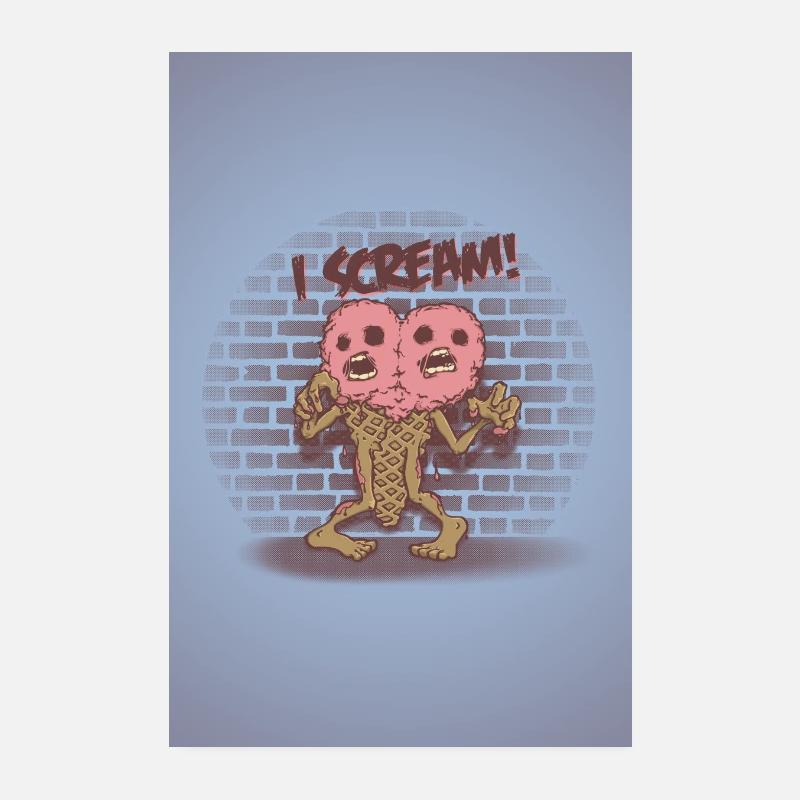 I scream Poster - Poster 20x30 cm - Weiß