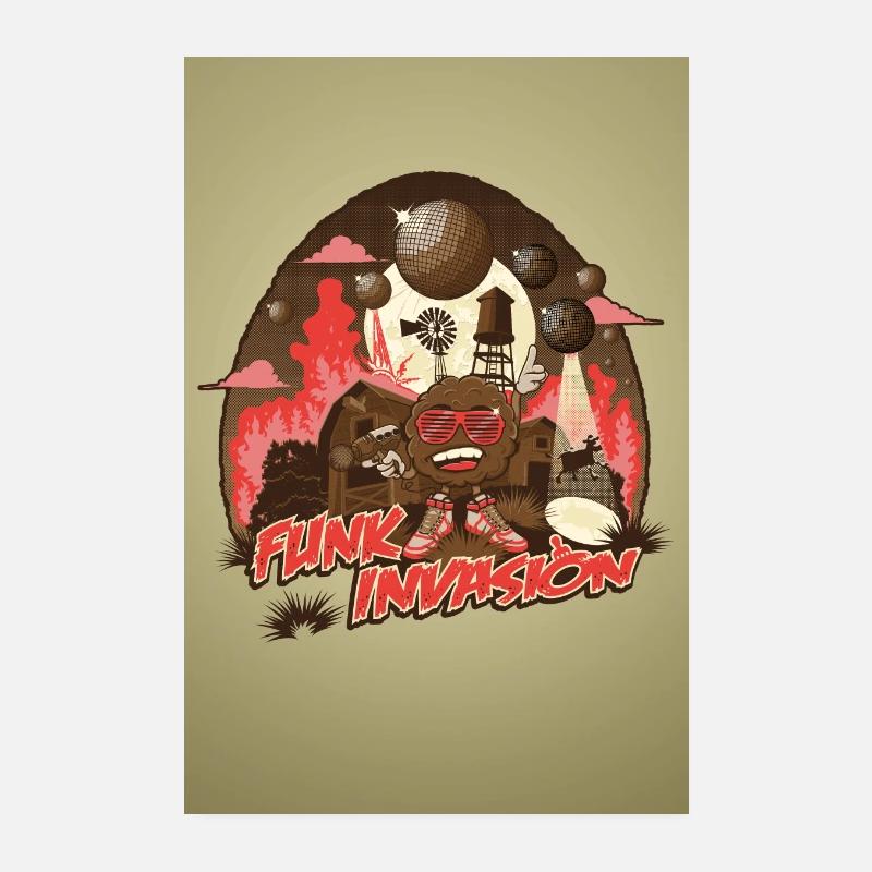 Funk Invasion Poster - Poster 20 x 30 cm - blanc