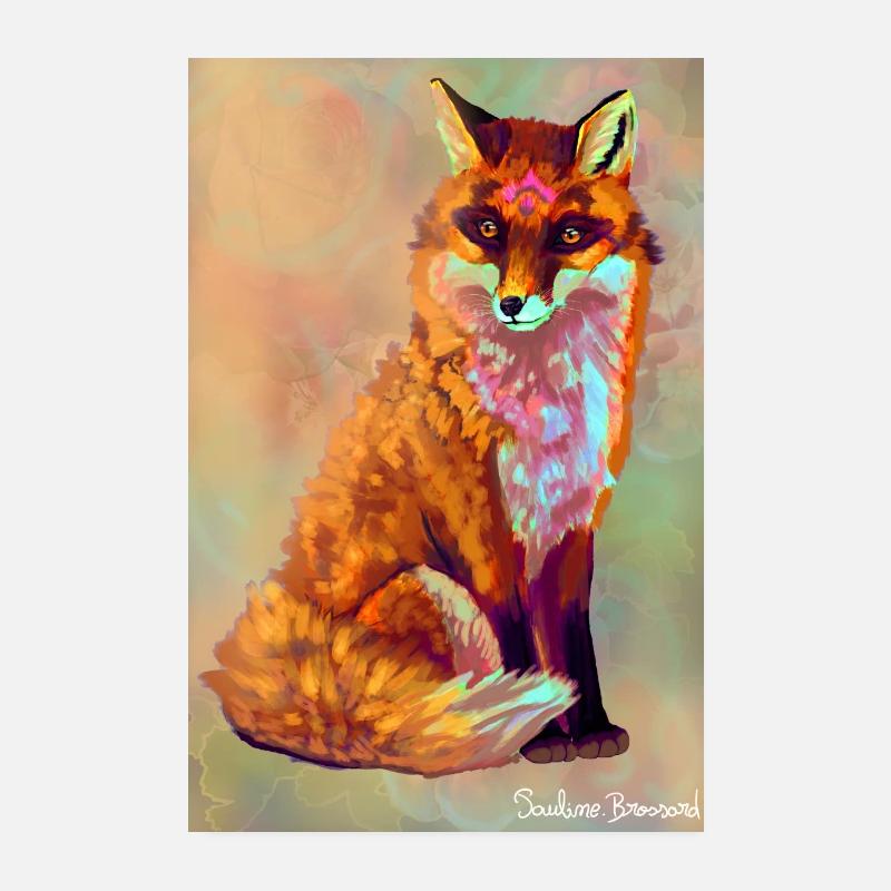 Renard illustration Poster 20 x 30 cm