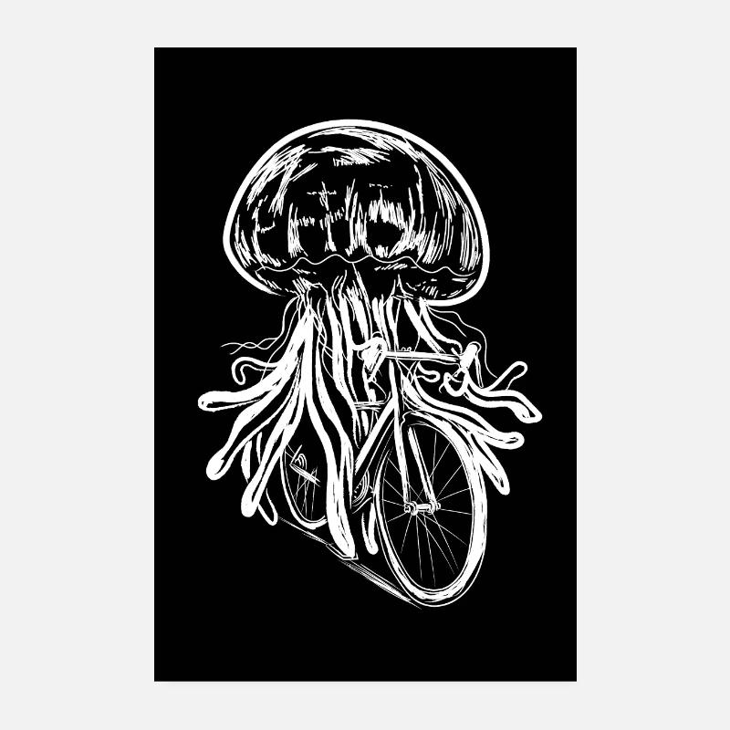 Méduse à vélo méduse à vélo Poster 20 x 30 cm