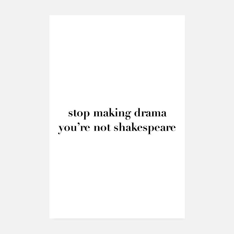 No Drama ironic statement poster Poster 8" x 12" (20x30 cm)