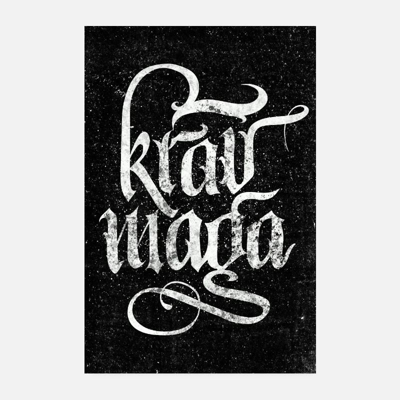 Affiche de typographie d'autodéfense Krav Maga Poster 20 x 30 cm
