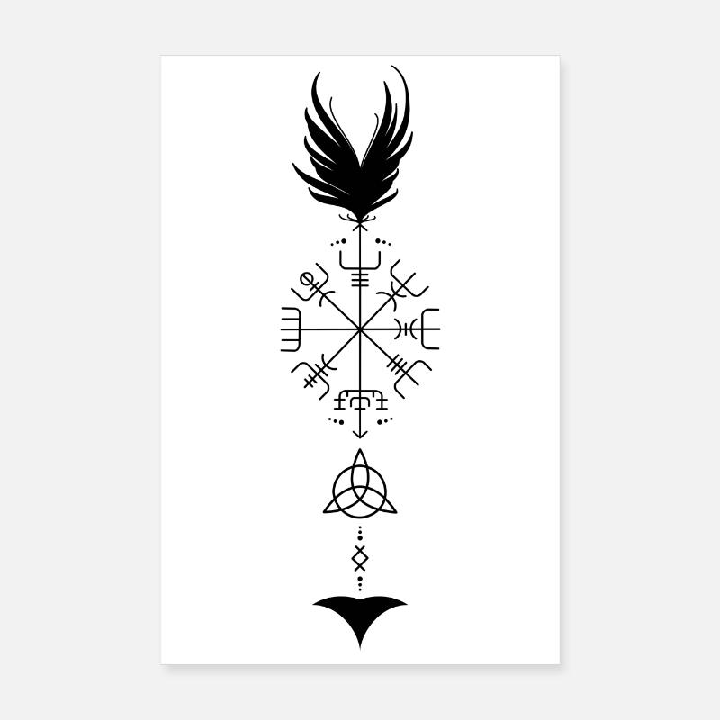 Flèche viking | Vegvisir | Celtes | triquetra Poster 20 x 30 cm