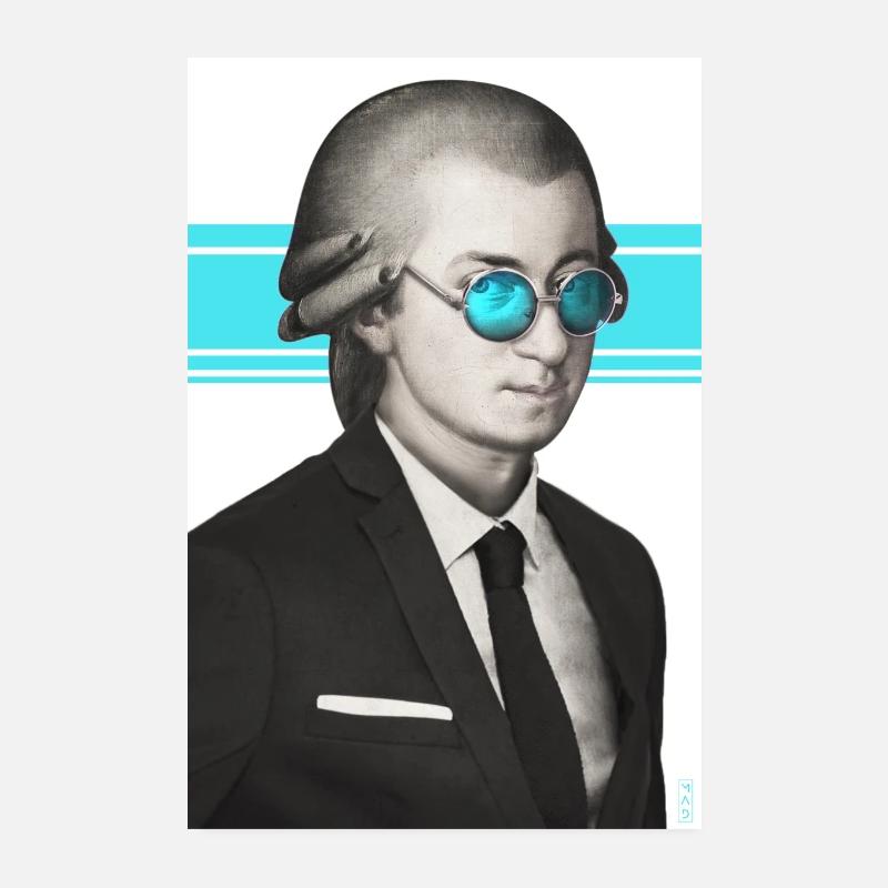 Mozart - Bleu Poster 20 x 30 cm