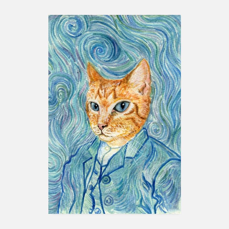 Kitten van Gogh (affiche) Poster 20 x 30 cm