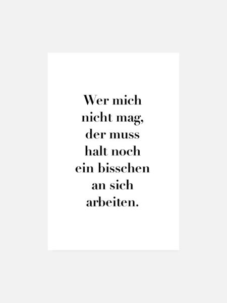 An sich arbeiten lustiger Spruch - Poster 20x30 cm - Weiß