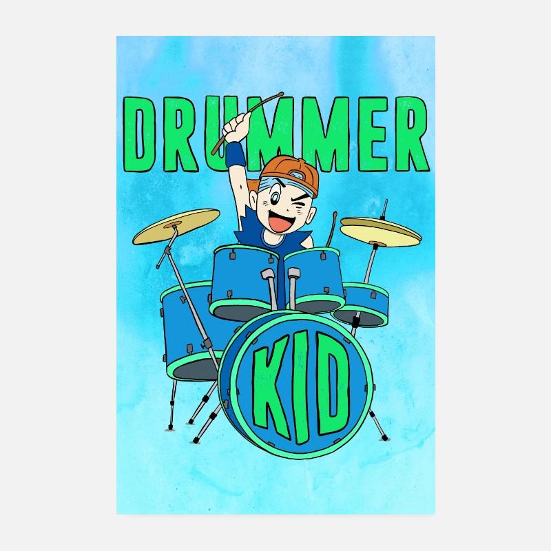 Drummer Kid - affiche de kit de batterie Poster 20 x 30 cm