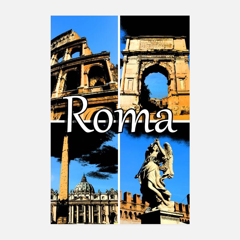 Roma collage bande dessinée signe lettrage Poster 20 x 30 cm
