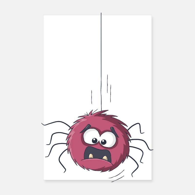Araignée drôle de bande dessinée - Poster 20 x 30 cm - blanc