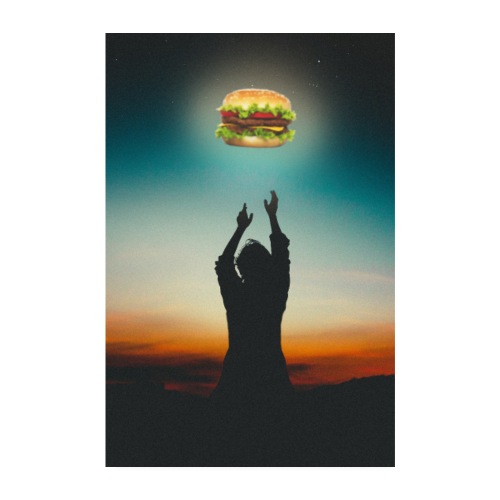 Hamburger in The Sky - Poster 20x30 cm