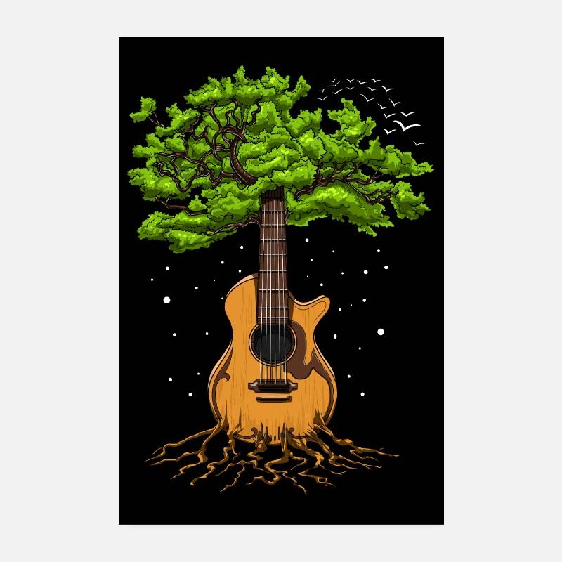 Akustikgitarrenbaum des Lebens Poster 20x30 cm