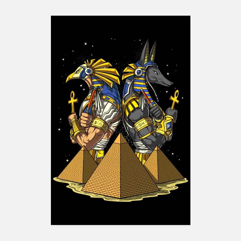 Ancient Egyptian Gods Anubis And Horus Poster 8" x 12" (20x30 cm)