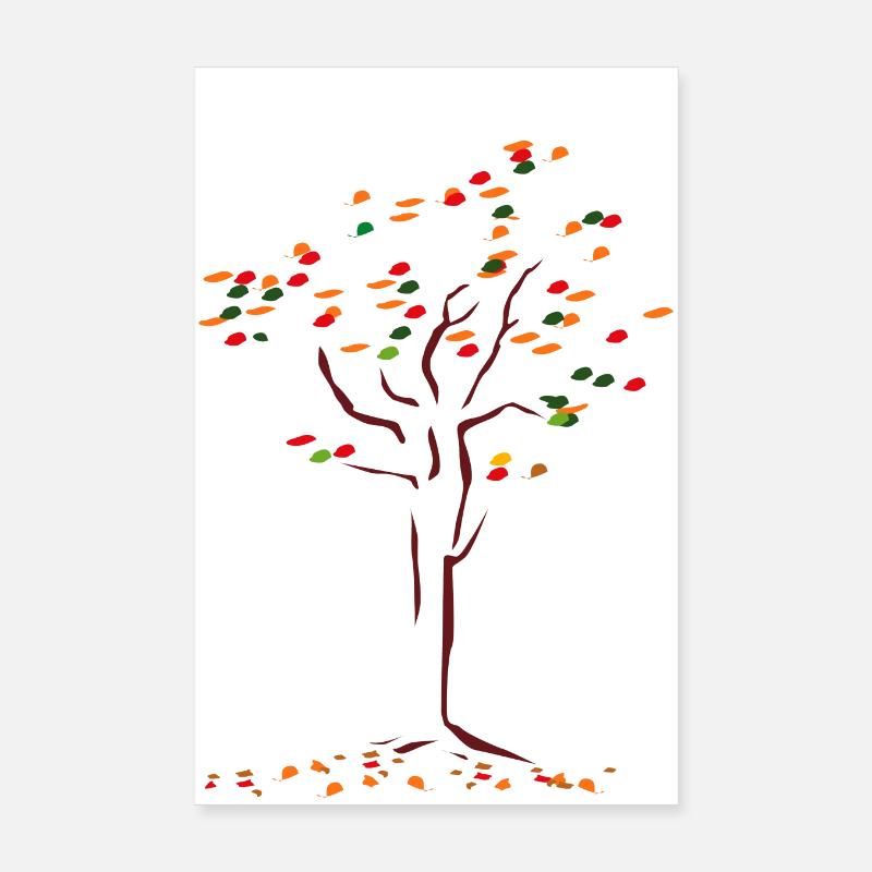 Baum - Poster 20x30 cm - Weiß