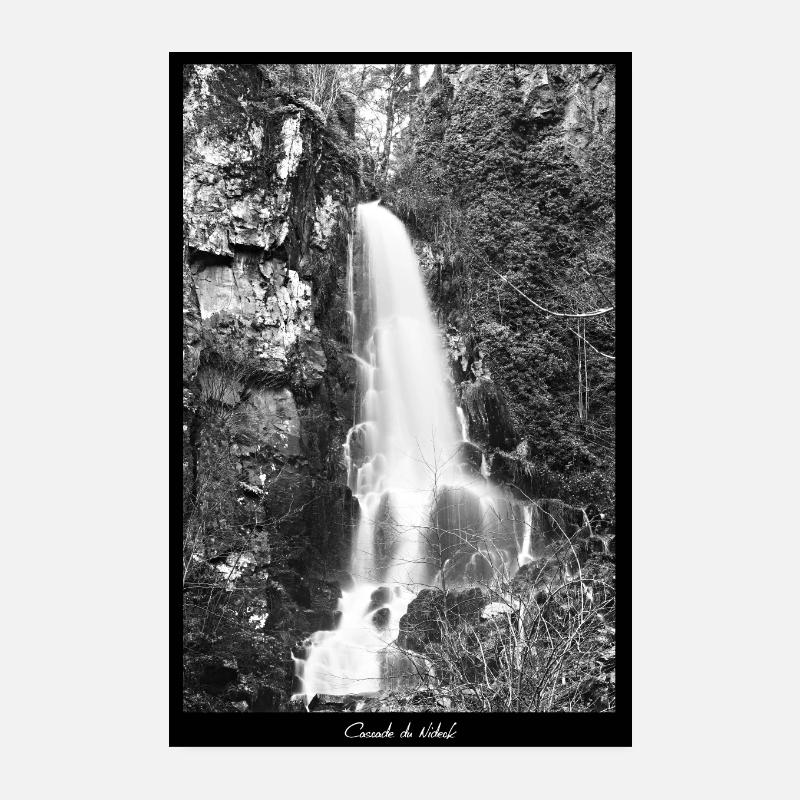 Rede vandfald - Poster 20x30 cm - hvid