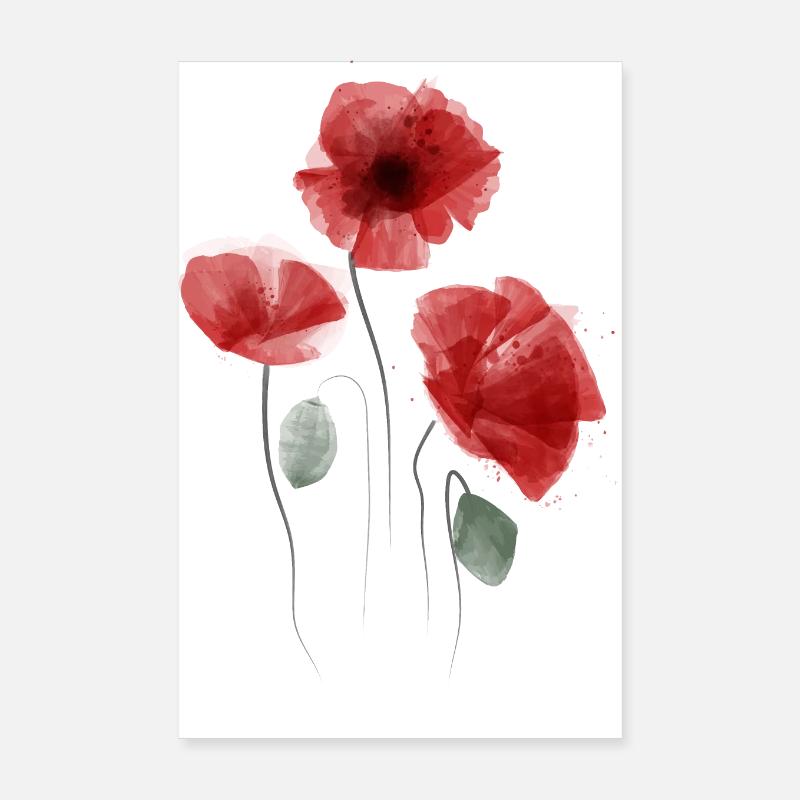 Mohn Aquarell Poster 20x30 cm